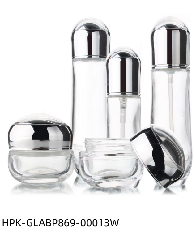 Round Base Glass Lotion Bottle and Cream Jar